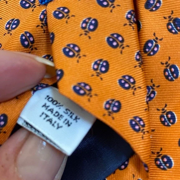 Barneys New York 💯 Silk Made in Italy 🇮🇹 Lucky Lady Bug Timeless Luxurious Tie